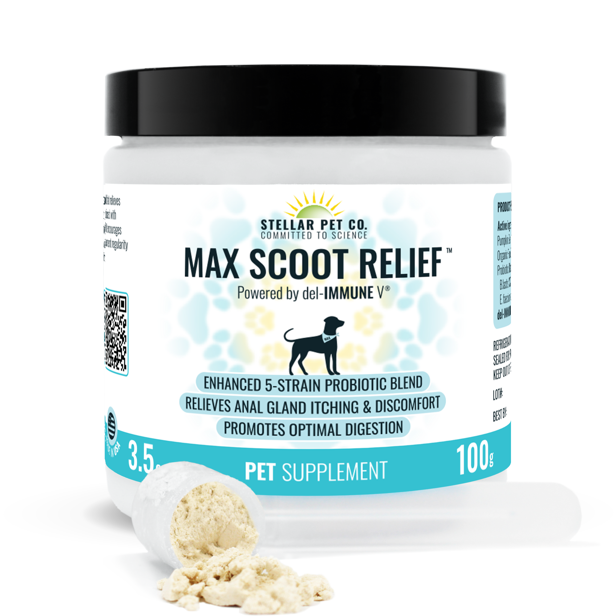 Max Scoot Relief™ | Anal Gland Supplement for Dogs from Stellar Biotics | 100 Gram Pack