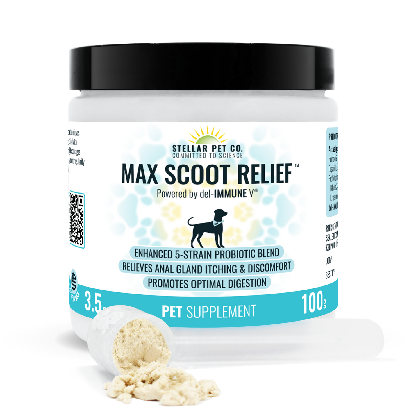 Max Scoot Relief™ | Anal Gland Supplement for Dogs from Stellar Biotics | 100 Gram Pack
