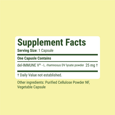 del-IMMUNE V® DAILY | Metabiotic Supplement Facts for Daily Immune Support
