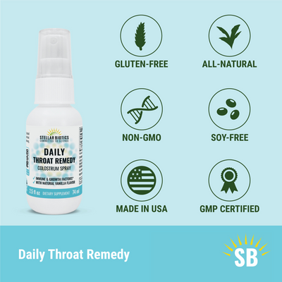 Daily Throat Remedy is Non-GMO, Gluten-Free, Soy-Free, GMP Certified, Made in USA