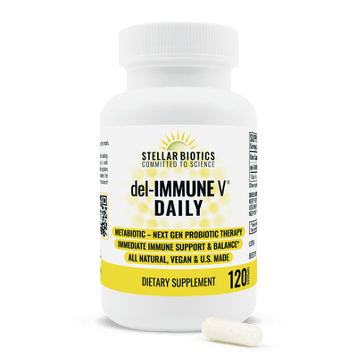 del-IMMUNE V® DAILY | Metabiotic Supplement for Daily Immune Support - Pack of 120 Capsules